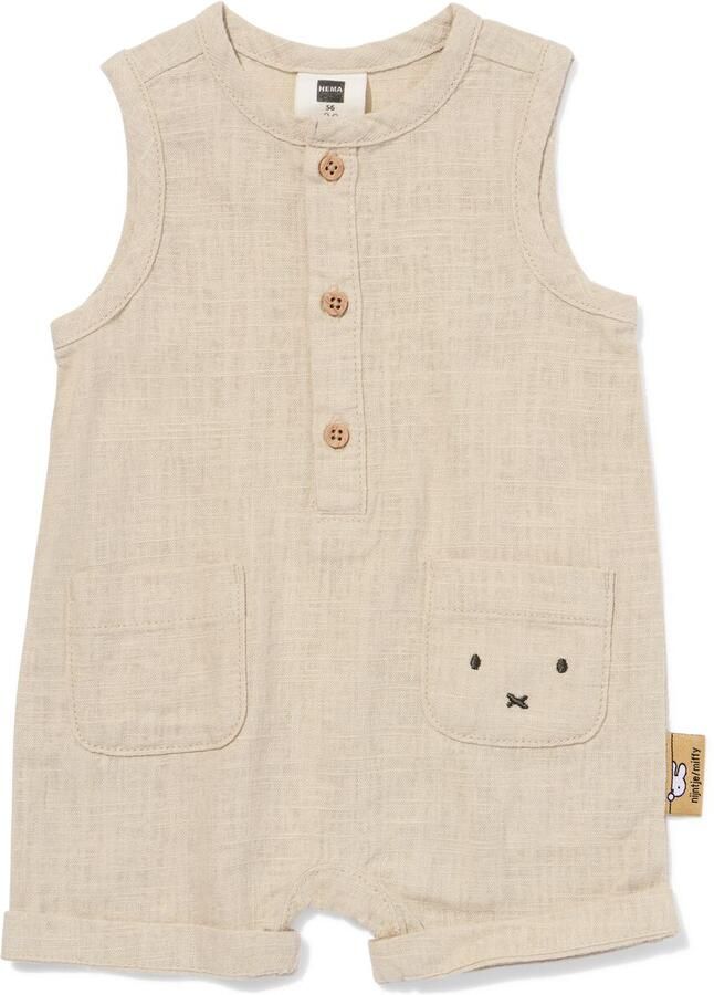 HEMA Nijntje Newborn Jumpsuit Linnen Zand (zand)