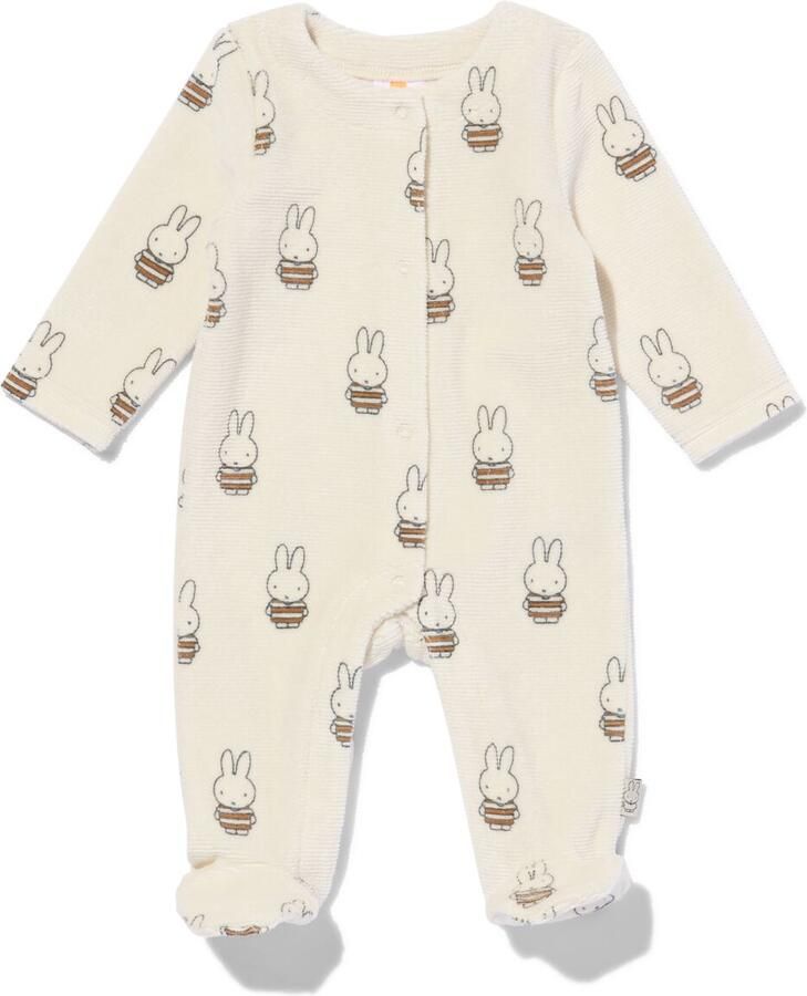 HEMA Nijntje Newborn Jumpsuit Velours Rib Ecru (ecru)