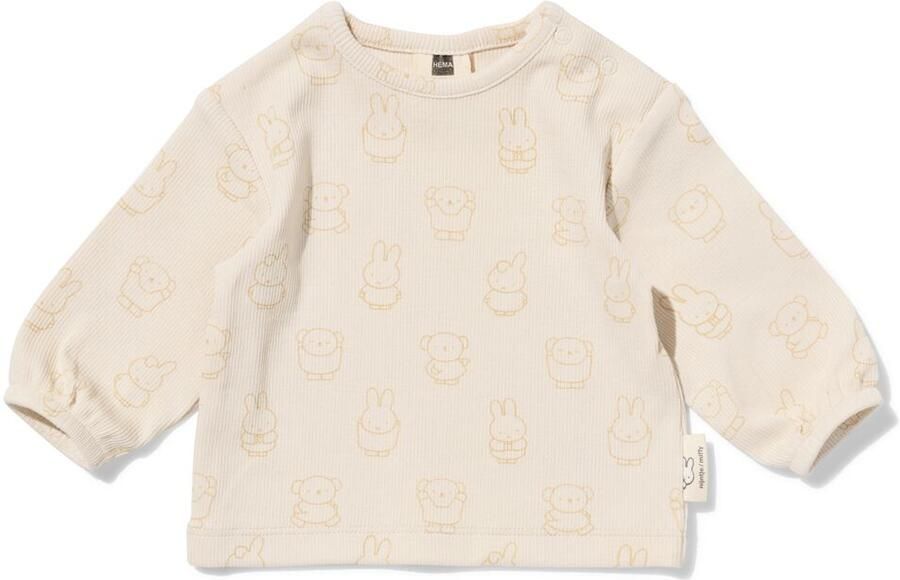 HEMA Nijntje Newborn T-shirt Rib Ecru (ecru)