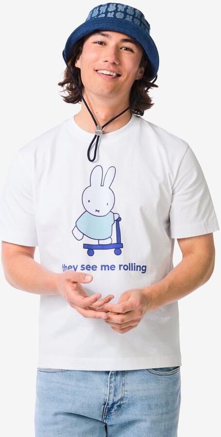 HEMA Nijntje T-shirt Voor Volwassenen 'they See Me Rolling' Maat XL (wit)