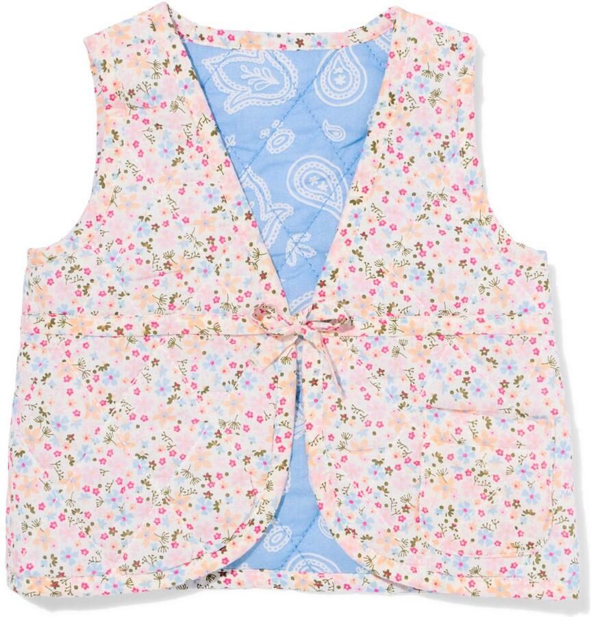 HEMA Omkeerbare Babygilet Bloemen Blauw (blauw)