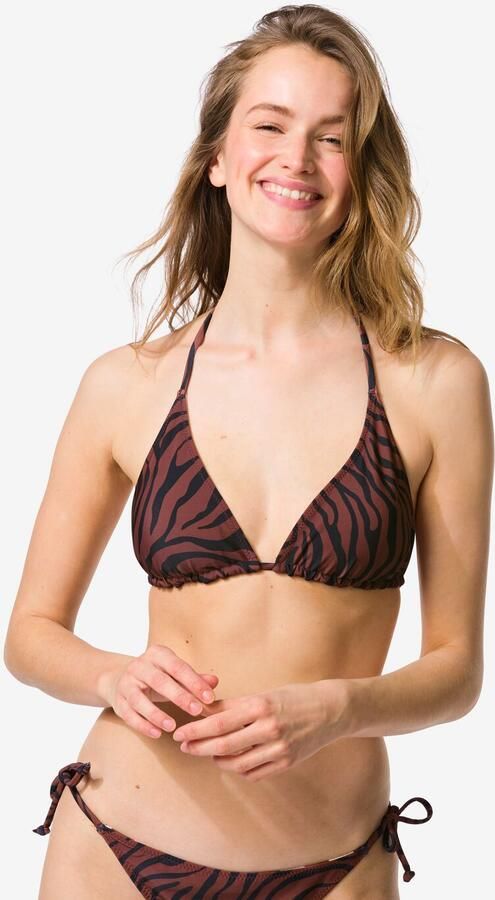 HEMA Omkeerbare Damesbikinitop Juul Triangel Zebra-blokken Chocoladebruin (chocoladebruin) - Foto 2