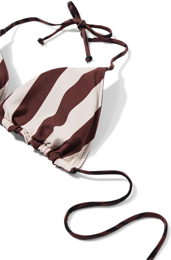 HEMA Omkeerbare Damesbikinitop Juul Triangel Zebra-blokken Chocoladebruin (chocoladebruin)