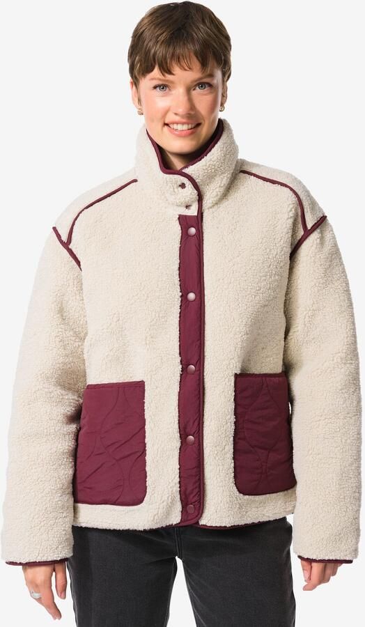 HEMA Omkeerbare Damesjas Eloise Teddy Rood (rood) - Foto 2