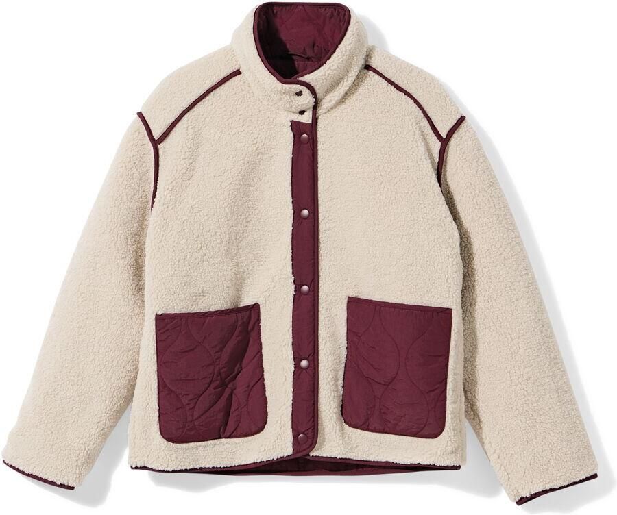 HEMA Omkeerbare Damesjas Eloise Teddy Rood (rood)