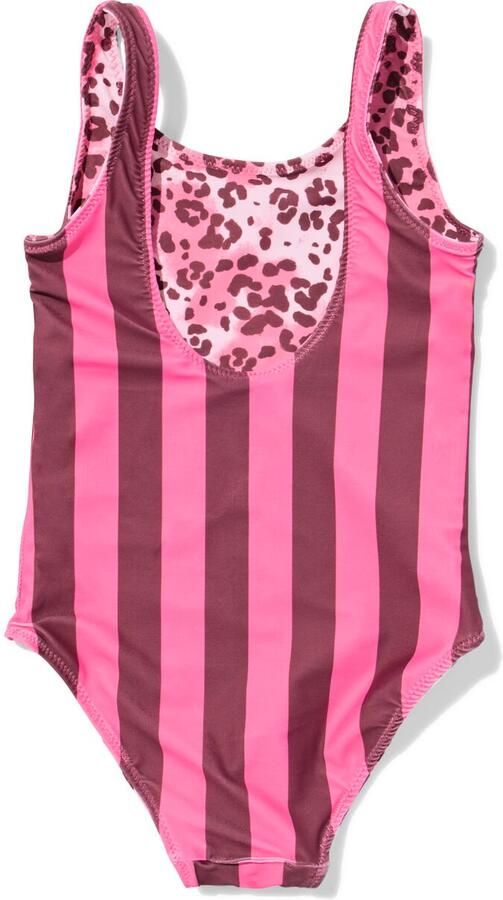 HEMA Omkeerbare Kinderbadpak Strepen-luipaard Roze (roze) - Foto 2