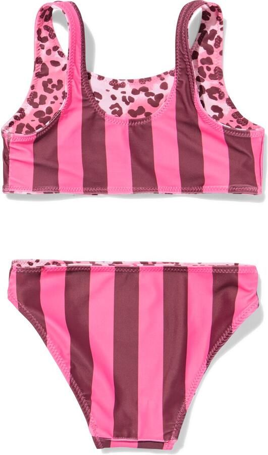 HEMA Omkeerbare Kinderbikini Luipaard-strepen Roze (roze)