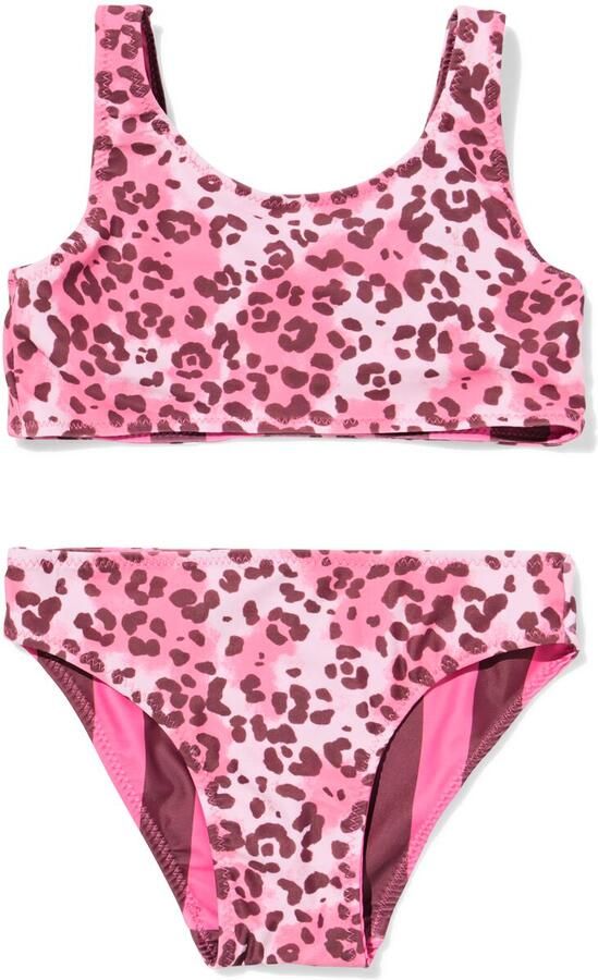 HEMA Omkeerbare Kinderbikini Luipaard-strepen Roze (roze)