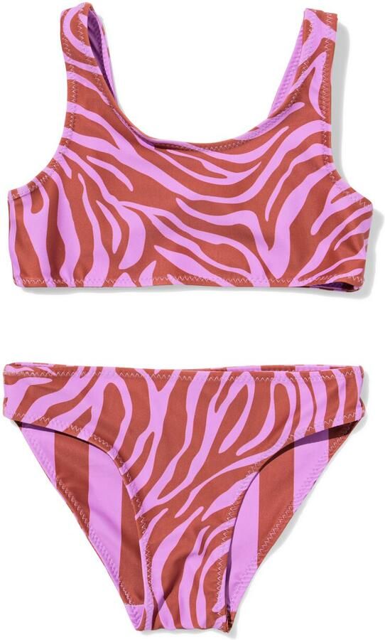 HEMA Omkeerbare Kinderbikini Zebra-strepen Lila (lila)