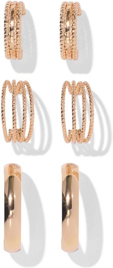 HEMA Oorringen 18mm Goud 3 Stuks (Gold)