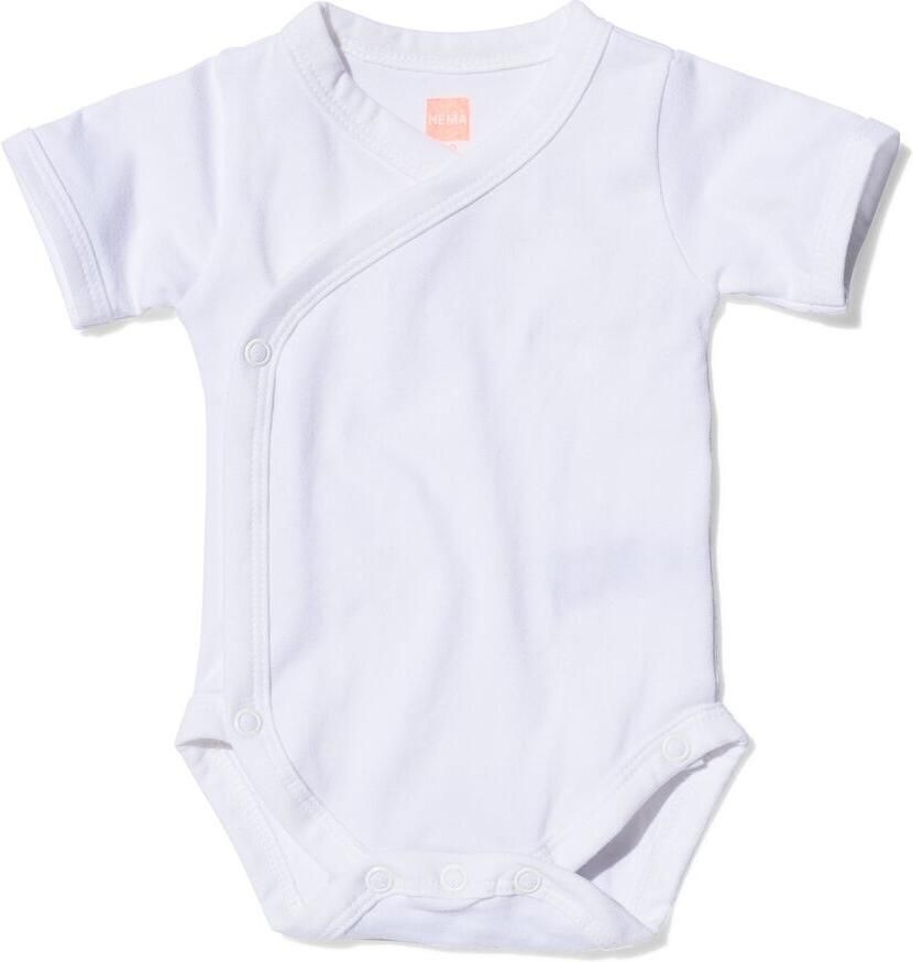 HEMA Overslag Romper Organic Katoen Stretch 2 Stuks Wit - Foto 2