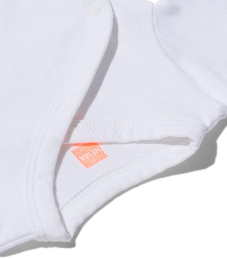HEMA Overslag Romper Organic Katoen Stretch 2 Stuks Wit (wit) - Foto 2