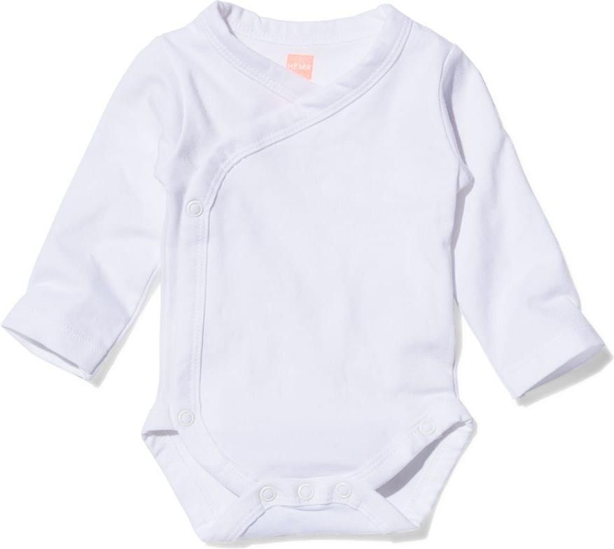 HEMA Overslag Romper Organic Katoen Stretch 2 Stuks Wit (wit)