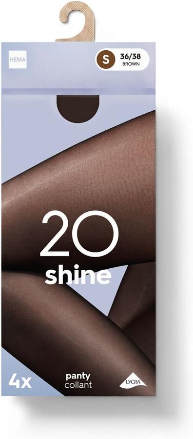 HEMA Panty 20 Denier Glans 4 Stuks Bruin (bruin) - Foto 2