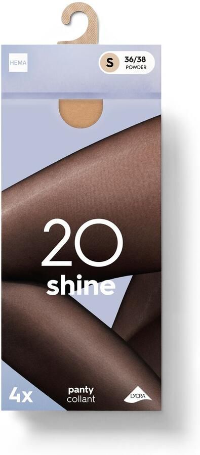 HEMA Panty 20 Denier Glans 4 Stuks Poeder - Foto 2