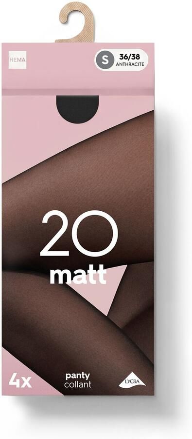 HEMA Panty 20 Denier Mat 4 Stuks Antraciet (antraciet) - Foto 2