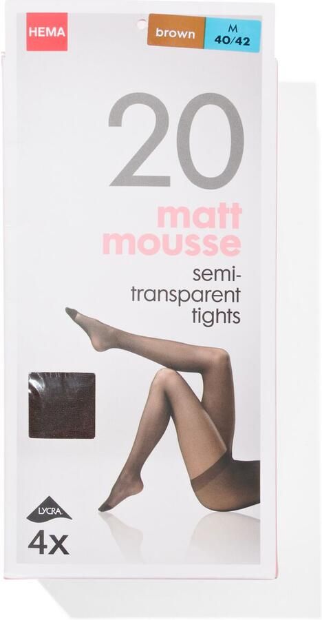 HEMA Panty 20 Denier Mat 4 Stuks Bruin (bruin)