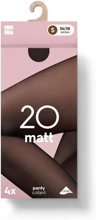 HEMA Panty 20 Denier Mat 4 Stuks Bruin (bruin) - Foto 2