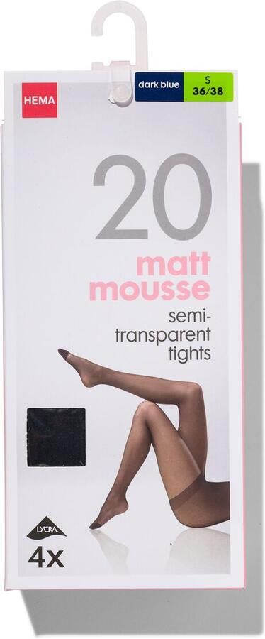 HEMA Panty 20 Denier Mat 4 Stuks Donkerblauw (donkerblauw)