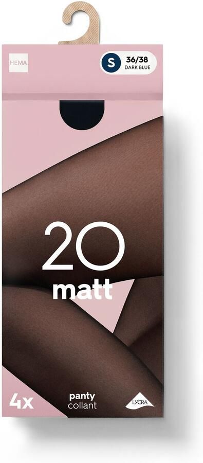 HEMA Panty 20 Denier Mat 4 Stuks Donkerblauw - Foto 2