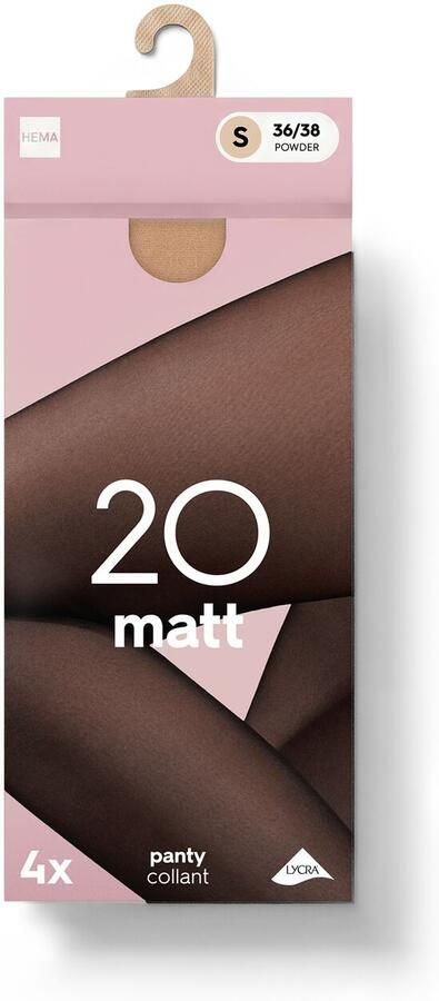 HEMA Panty 20 Denier Mat 4 Stuks Poeder - Foto 2