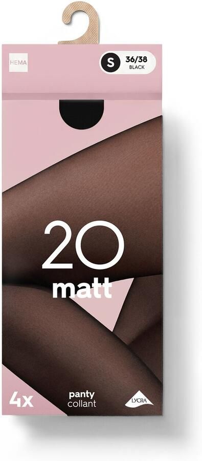 HEMA Panty 20 Denier Mat 4 Stuks Zwart - Foto 2