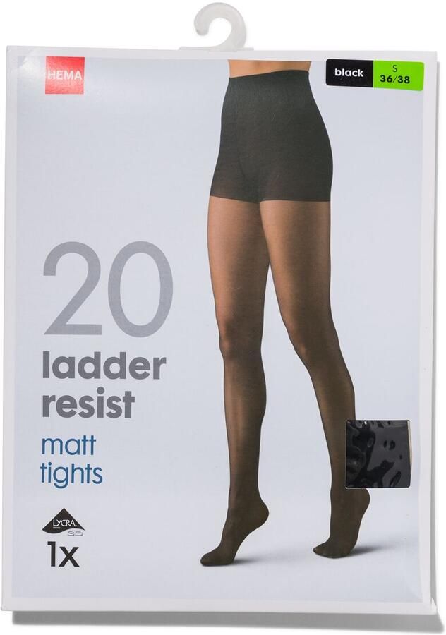 HEMA Panty Antiladder 20 Denier Mat Zwart (zwart) - Foto 2