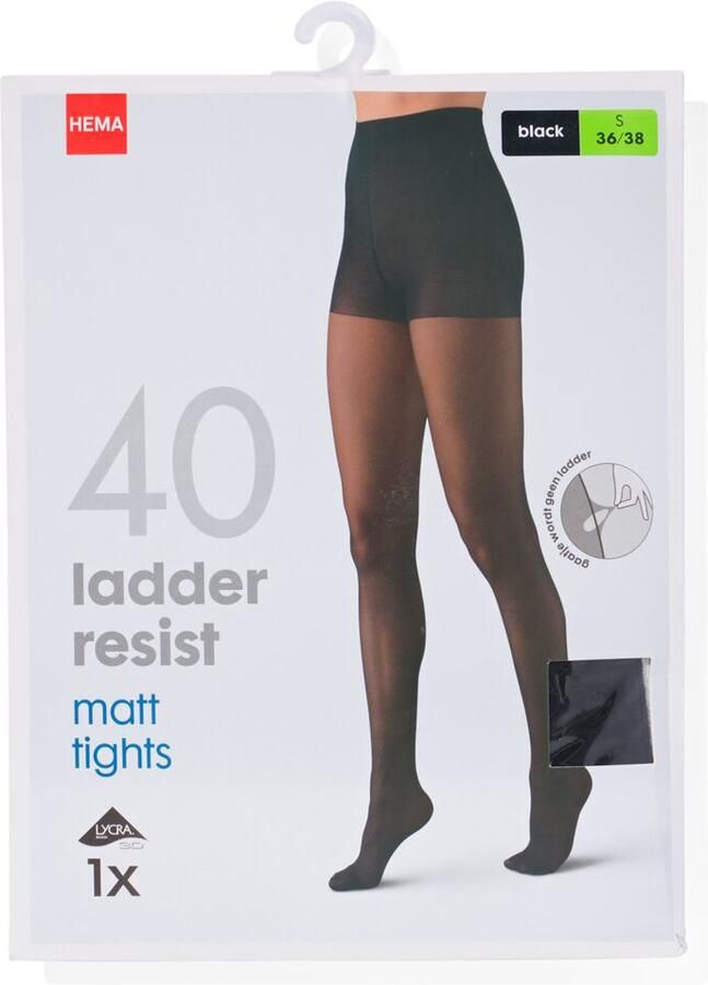 HEMA Panty Antiladder 40 Denier Mat Zwart (zwart) - Foto 2