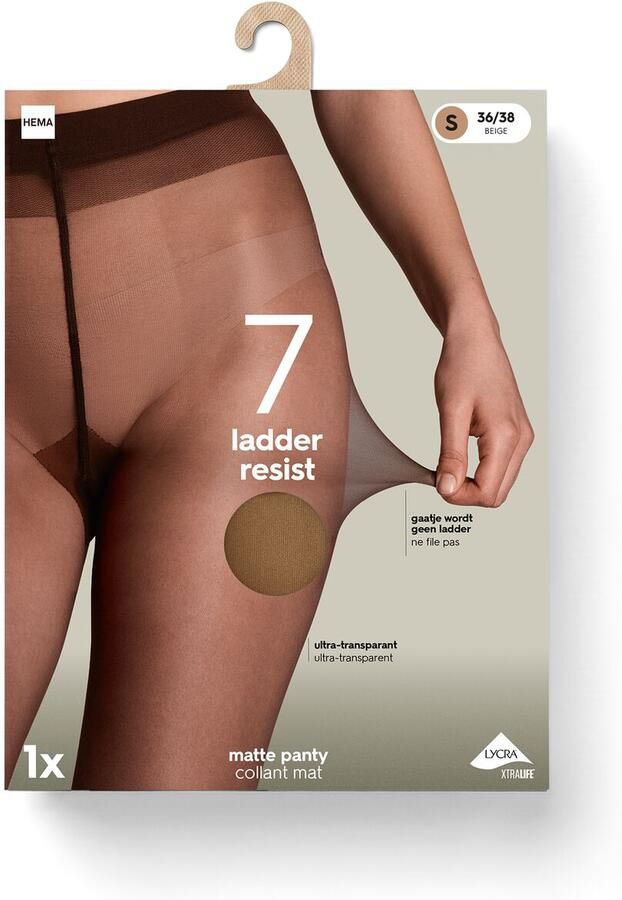 HEMA Panty Antiladder 7 Denier Mat Beige - Foto 2