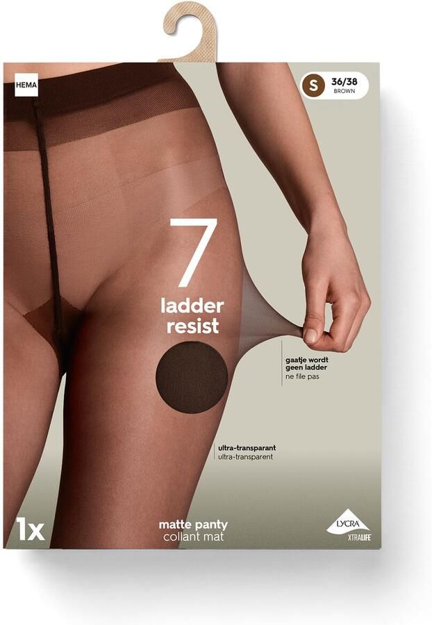 HEMA Panty Antiladder 7 Denier Mat Bruin (bruin) - Foto 2