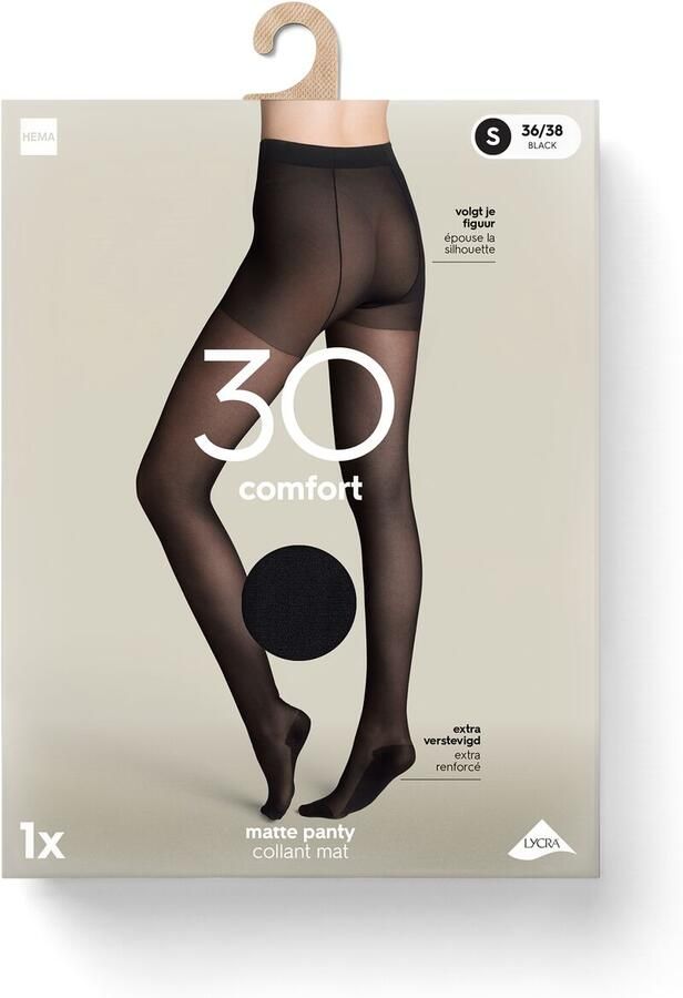 HEMA Panty Comfort 30 Denier Mat Zwart - Foto 2