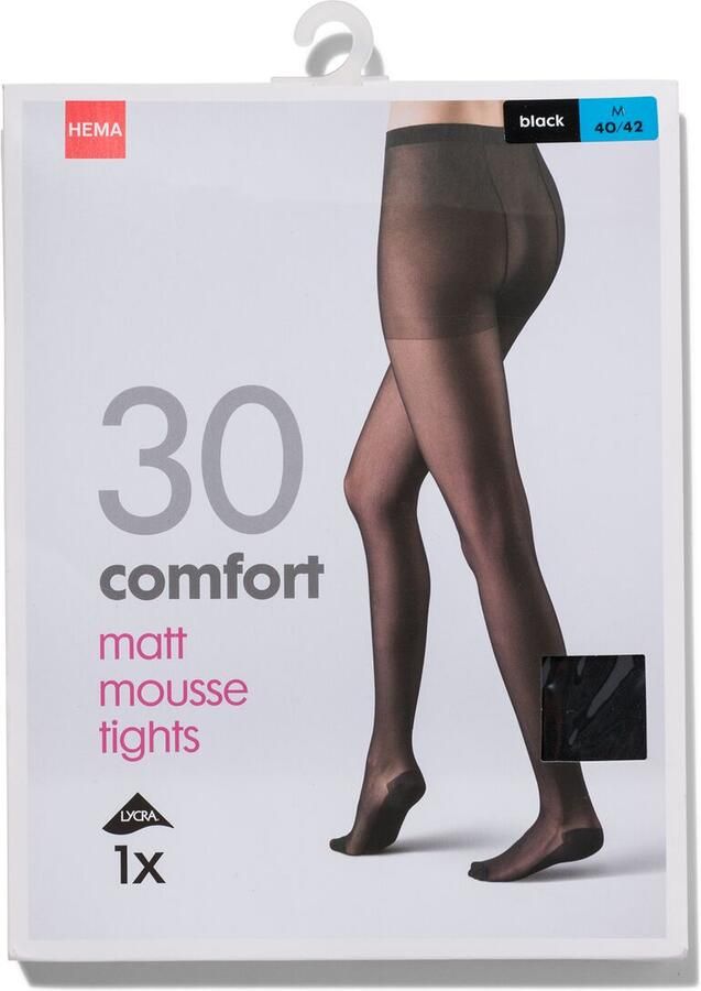 HEMA Panty Comfort 30 Denier Mat Zwart (zwart)