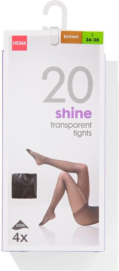 HEMA Panty's Glans Transparant 20 Denier 4 Stuks Bruin (bruin) - Foto 4
