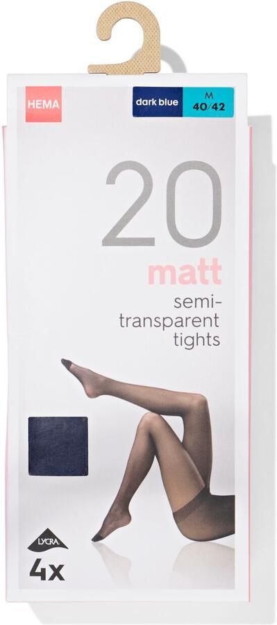 HEMA Panty's Mat Halfdoorschijnend 20 Denier 4 Stuks Donkerblauw (donkerblauw)