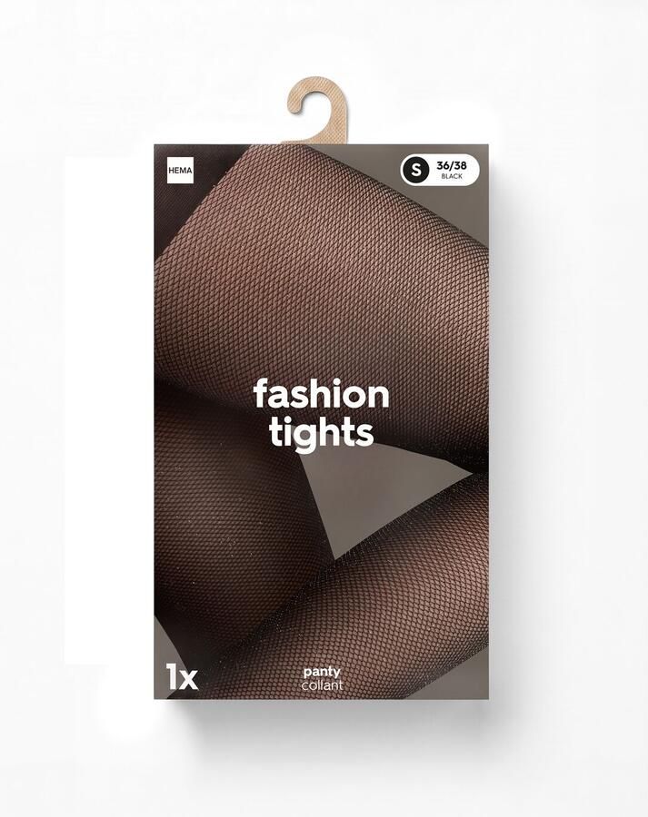 HEMA Panty Fashion Net Glitter Zwart (zwart) - Foto 2