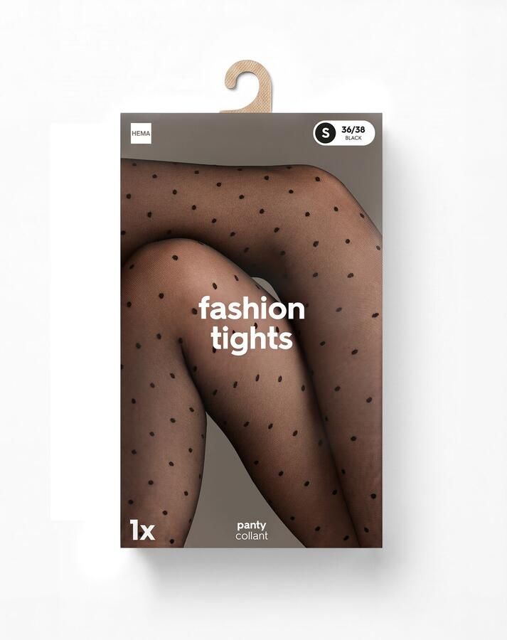 HEMA Panty Fashion Stippen Zwart - Foto 2