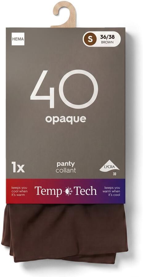 HEMA Panty Opaque Temp Tech 40 Denier Bruin - Foto 2