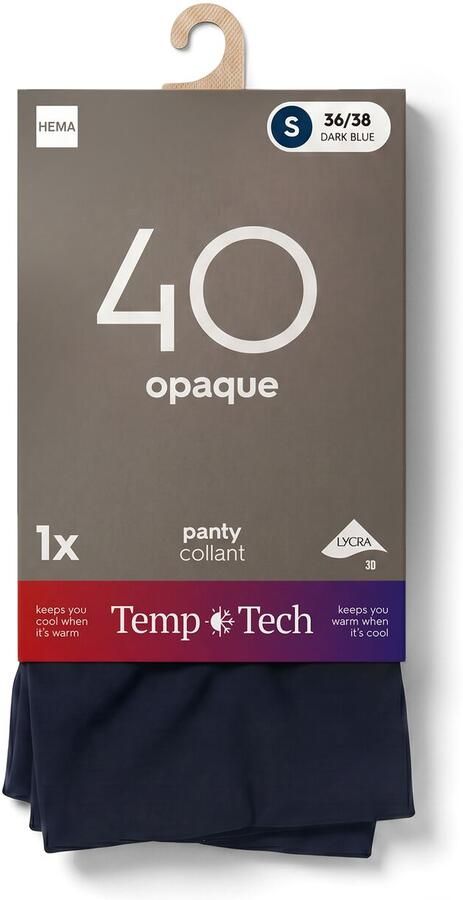 HEMA Panty Opaque Temp Tech 40 Denier Donkerblauw - Foto 2