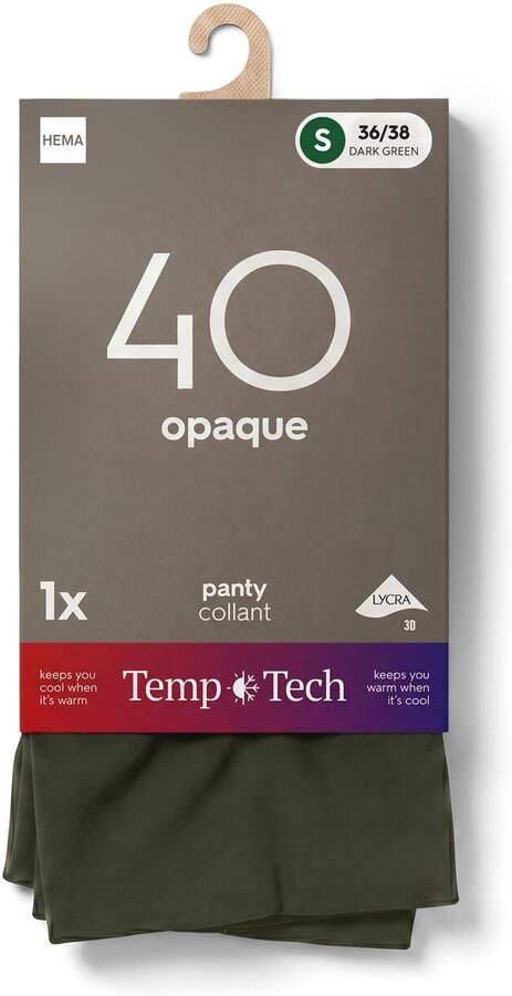 HEMA Panty Opaque Temp Tech 40 Denier Groen - Foto 2