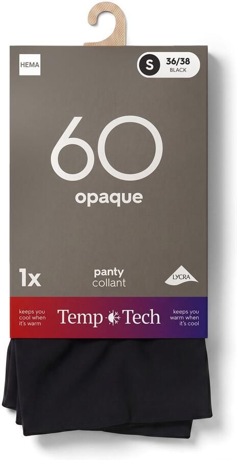 HEMA Panty Opaque Temp Tech 60 Denier Zwart - Foto 2