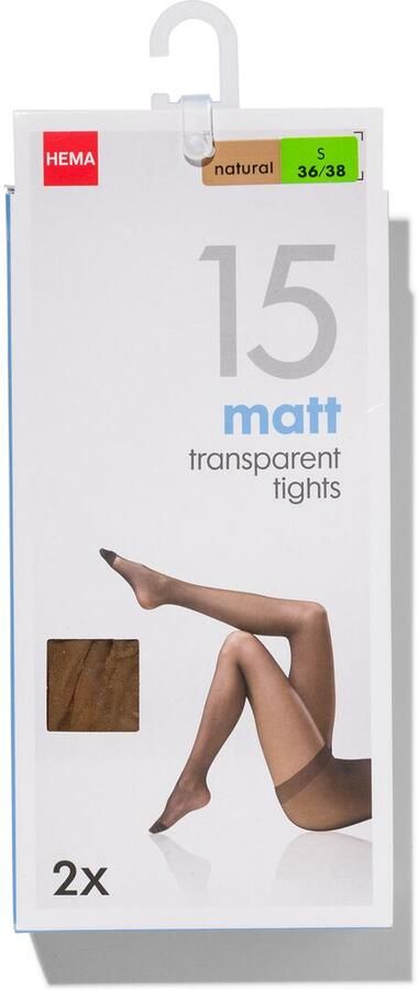 HEMA Pantys Mat 15denier 2 Stuks Naturel (naturel) - Foto 1
