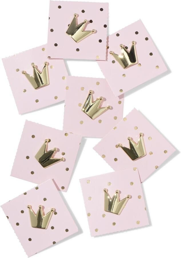 HEMA Pins Kroontjes 8 Stuks (roze) - Foto 2