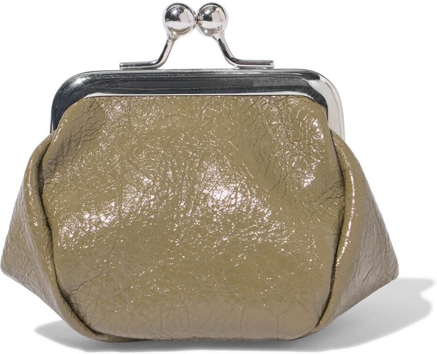 HEMA Portemonnee 10x10x6cm Immitatieleer Groen (groen)