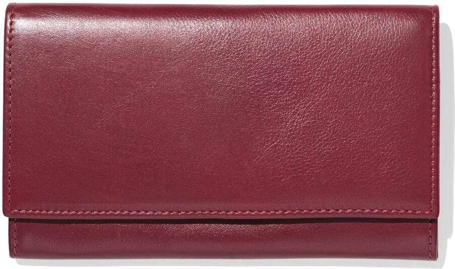 HEMA Portemonnee Met Flap Leer Donkerrood - Foto 2