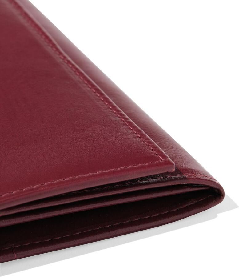 HEMA Portemonnee Met Flap Leer Donkerrood