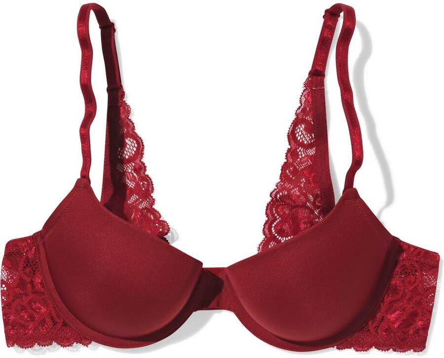 HEMA Push-up Bh Met Beugel Donkerrood (donkerrood)
