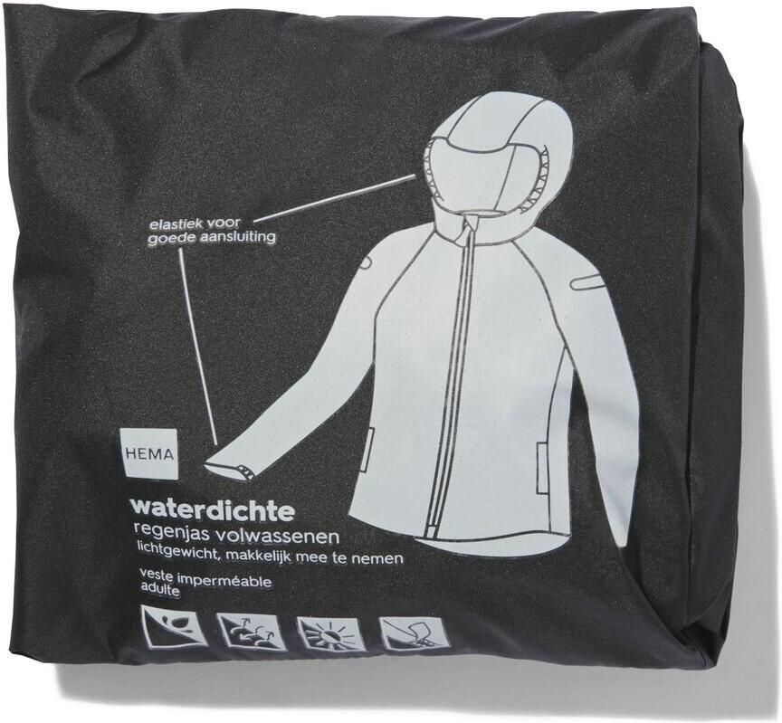 HEMA Regenjas Voor Kinderen Lichtgewicht Waterdicht Zwart (zwart)