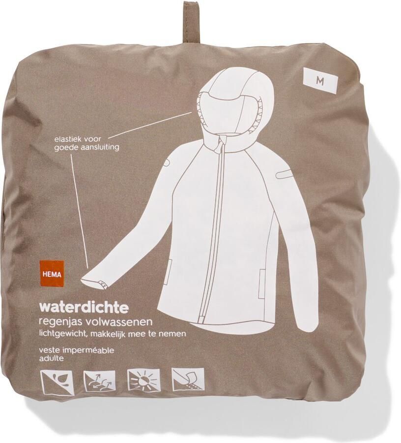 HEMA Regenjas Voor Volwassenen Ademend En Lichtgewicht Taupe (taupe)