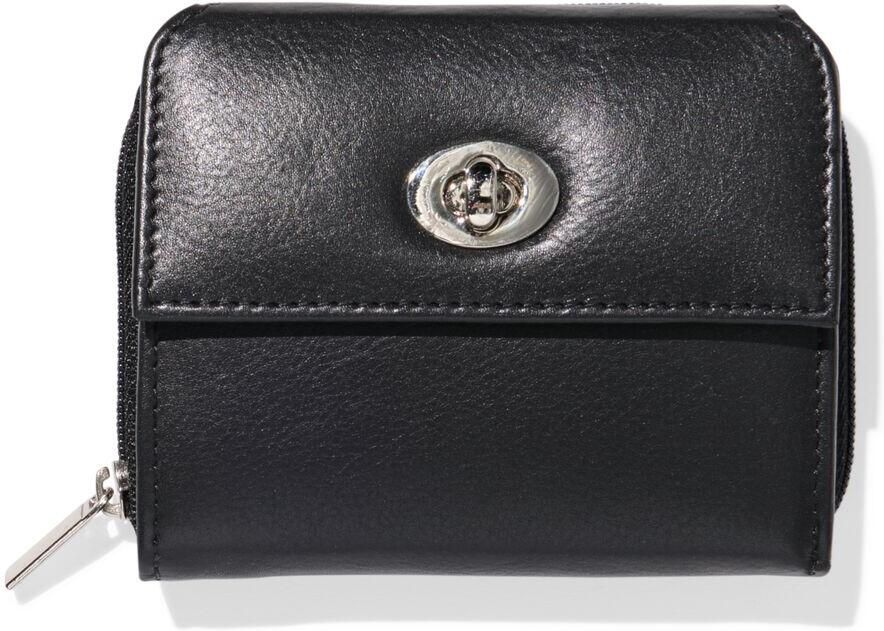 HEMA Ritsportemonnee Met Flap Leer Zwart