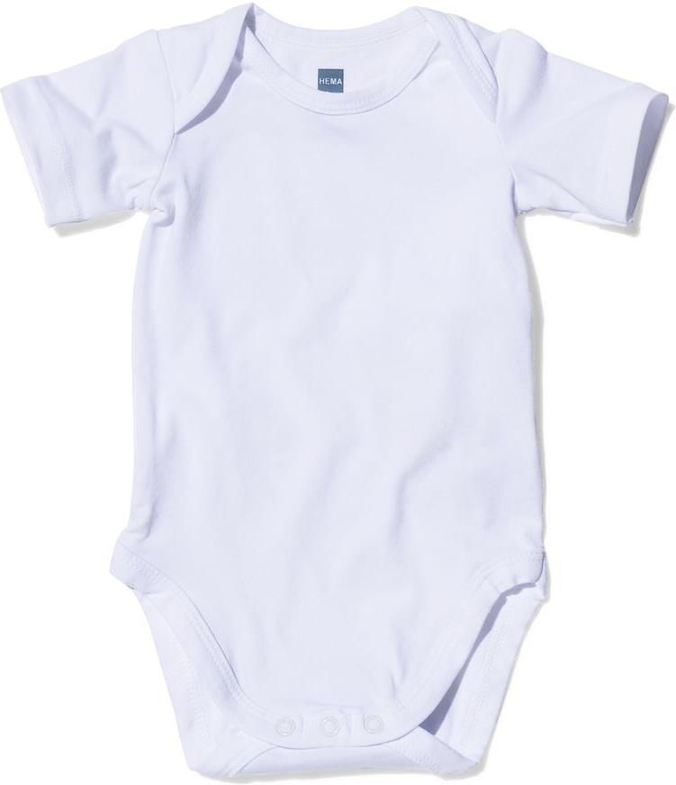HEMA Romper Organic Katoen Stretch Korte Mouw 2 Stuks Wit - Foto 2